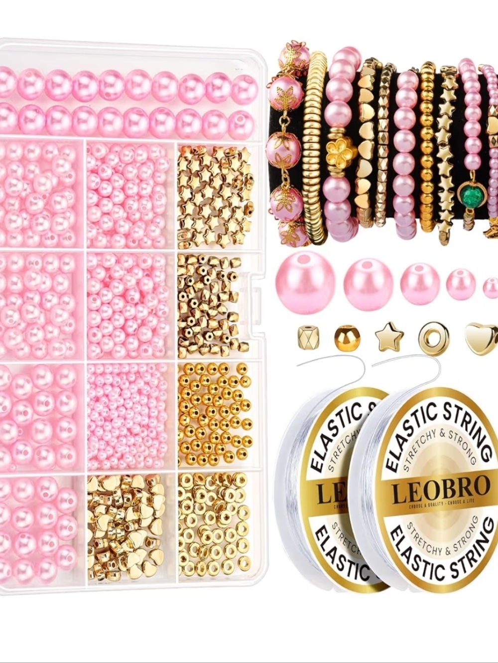 Pink and Gold Bracelet Making Kit